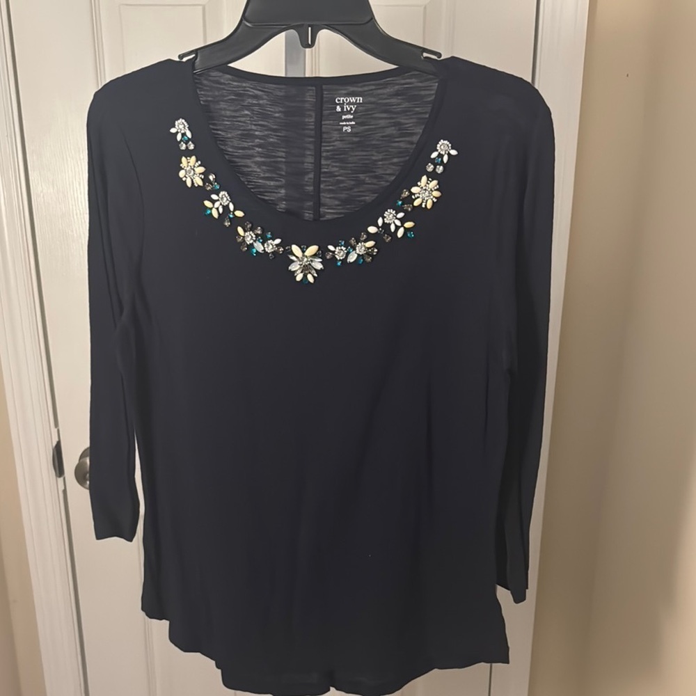 Crown & Ivy Navy Blue shirt
